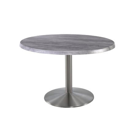 Holland Bar Stool Co 30" Tall OD214 Stainless Steel Table Base 22" Diameter 36" Diameter Greystone Top OD214-2230SSOD36RGryStn